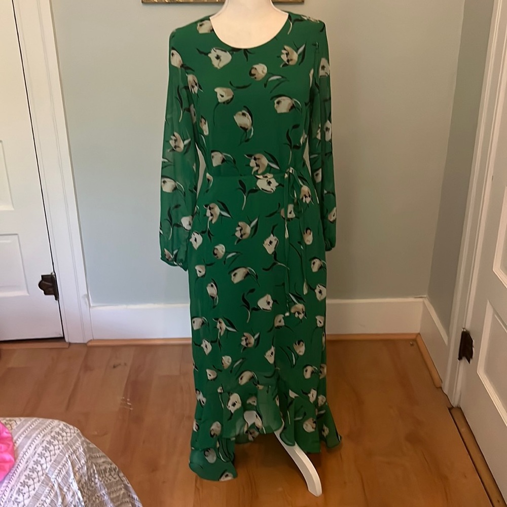 Banana Republic Green Floral Dress